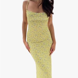 Yellow Floral Slip Maxi Dress